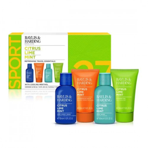 Baylis & Harding Citrus, Lime & Mint Men's Refreshing Travel Essentials Gift Set Ķermeņa kopšanas komplekts
