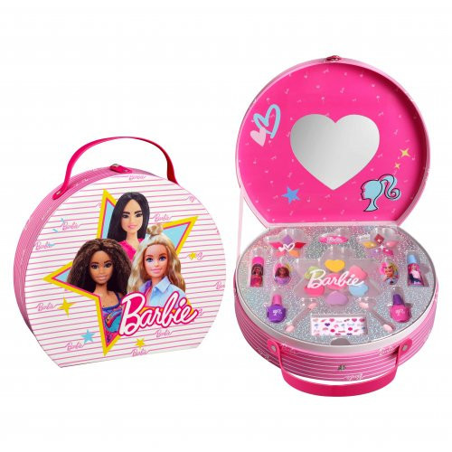 Barbie Round Makeup Case Bārbijas lelles skaistumkopšanas komplekts 1gab.