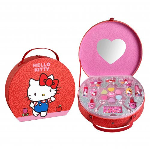Hello Kitty Round Makeup Case Skaistumkopšanas komplekts 1gab.
