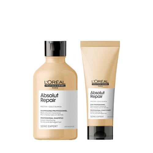 KlipShop Absolut Repair Gold Quinoa + Protein komplekts bojātu matu kopšanai