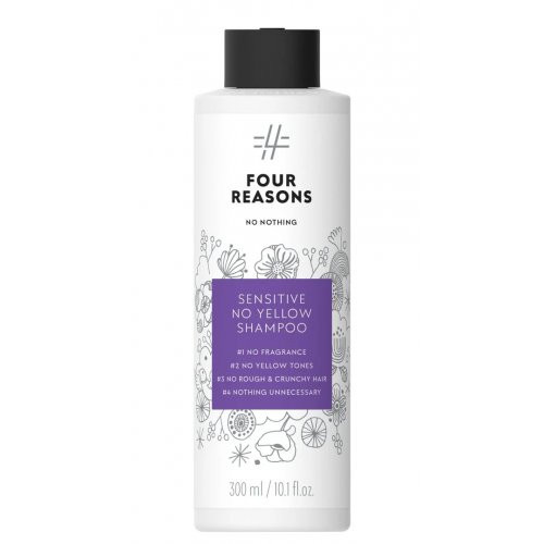Four Reasons No Nothing Sensitive No Yellow Shampoo Šampūns bez smaržvielām, kas neitralizē dzeltenos un siltos toņus 300ml