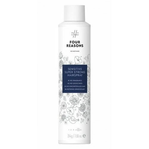 Four Reasons No Nothing Sensitive Super Strong Hairspray Bez smaržas, īpaši stipras fiksācijas matu laka 300ml