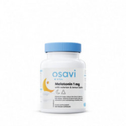 Osavi Melatonin with Valerian & Lemon Balm 1mg Melatonīns 1 mg ar baldriānu un melisu 120 kapsulas