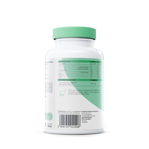 Osavi Maca 1000 mg Uztura bagātinātājs Maka 60 kapsulas