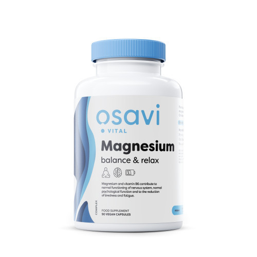 Osavi Magnesium Balance & Relax Magnija, cinka un B6 vitamīnu komplekss 90 kapsulas