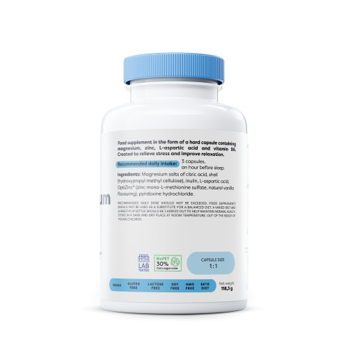 Osavi Magnesium Balance & Relax Magnija, cinka un B6 vitamīnu komplekss 90 kapsulas