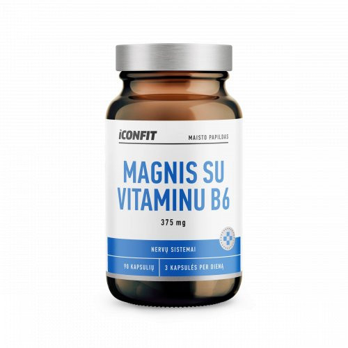Iconfit Magnesium B6 375mg Magnijs ar B6 vitamīnu 90 kapsulas