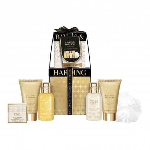 Baylis & Harding Sweet Mandarin & Grapefruit Luxury Pamper Present Gift Box Set Svinīgi iesaiņots ķermeņa kopšanas komplekts
