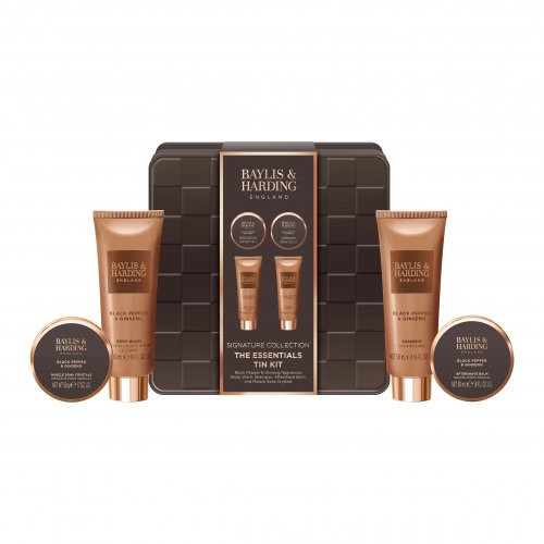 Baylis & Harding Black Pepper & Ginseng Men's The Essentials Tin Kit Gift Set Dāvanu komplekts vīriešiem