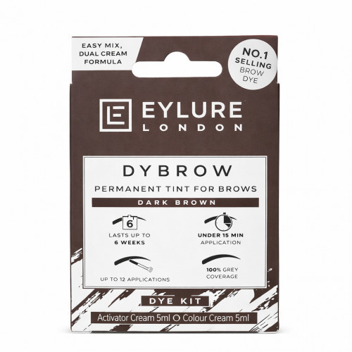 Eylure Dybrow Permanent Tint For Brows Kit Uzacu krāsošanas komplekts Dark Brown