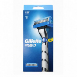 Gillette Mach3 Turbo Razor Handle and Refills Vīriešu skuveklis Komplekts