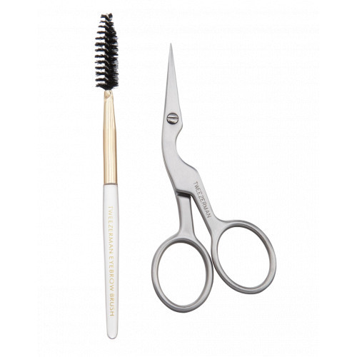 Tweezerman Brow Scissors & Brush Uzacu šķēru un otiņas komplekts