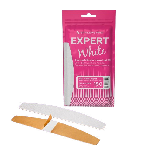 Staleks EXPERT 40 Disposable Files For Crescent Nail File Vienreizlietojamie pusmēness nagu vīles 30gab.