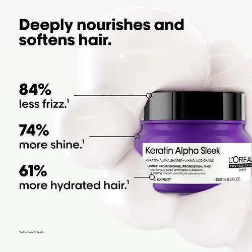 L'Oréal Professionnel Keratin Alpha Sleek Hair Mask Izlīdzinoša matu maska 250ml