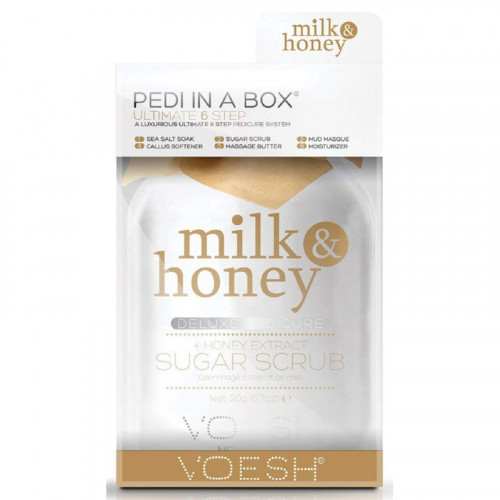 VOESH Ultimate 6 Steps Pedi In A Box 6in1 Milk And Honey Komplekts pēdām Komplekts