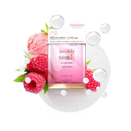VOESH Pedi In A Box 4in1 Bubbly Spa Raspberry Sorbet Pēdu ārstēšana Komplekts