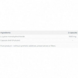 One Nutrition Pure L-Lysine 1000 mg Tīrs L-lizīns 60 kapsulas
