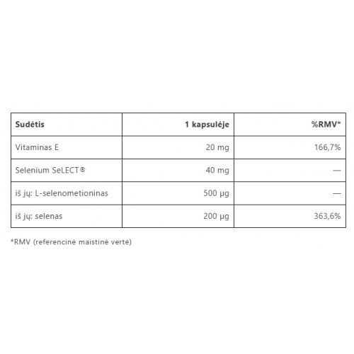 Vitalharmony Selenium Select + Vitamin E Uztura bagātinātājs selēns 90 kapsulas