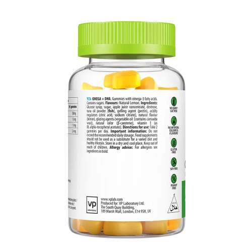VPLab Nutrition UltraVit Omega + DHA Uztura bagātinātājs omega taukskābes 60 Košļājamās tabletes