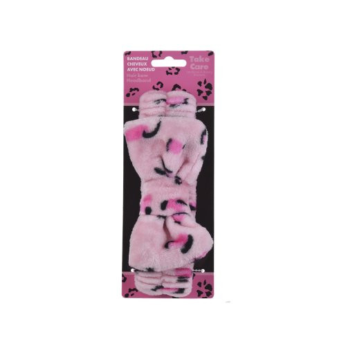 Take Care Hair Bow Headband Bērnu galvas lenta ar banti Pink