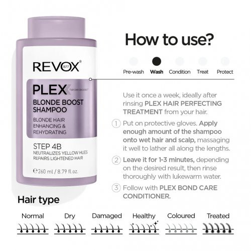 Revox B77 Plex Blonde Boost Shampoo Step 4B Dzelteno toņi neitralizējošs šampūns 260ml
