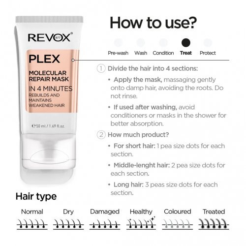Revox B77 Molecular Repair Mask Atjaunojoša maska ​​veselīgiem un spīdīgiem matiem 50ml
