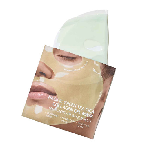 NACIFIC Green Tea Cica Collagen Gel Mask Kolagēna gēla maska ​​ar zaļo tēju un Āzijas centellas kompleksu 1gab.