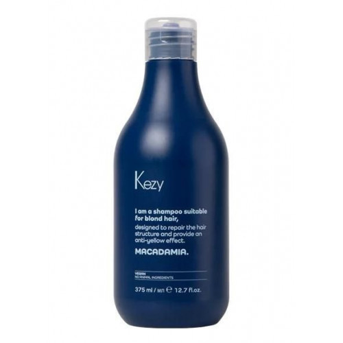 Kezy Macadamia Anti Yellow Shampoo Dzeltenumu neitralizējošs šampūns 375 ml