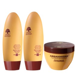 Arganmidas Komplekts: Arganmidas Moroccan Argan Oil Clear Hydrating trio Šampūna, kondicioniera un matu maskas komplekts