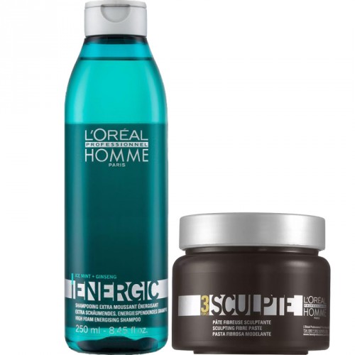 L'Oréal Professionnel Komplekts: Homme Energic Šampūns un pasta matu (250+150ml)