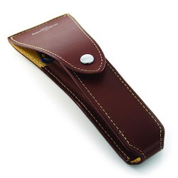 Edwin Jagger Brown Leather Razor Case Ceļojumu ādas futrālis Gillette skuvekļiem