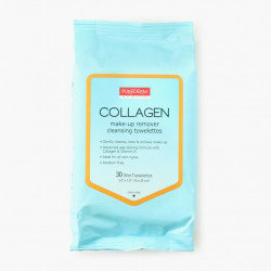 Purederm Collagen Make-Up Remover Cleansing Towelettes Mitrās salvetes kosmētikas noņemšanai 30gab.
