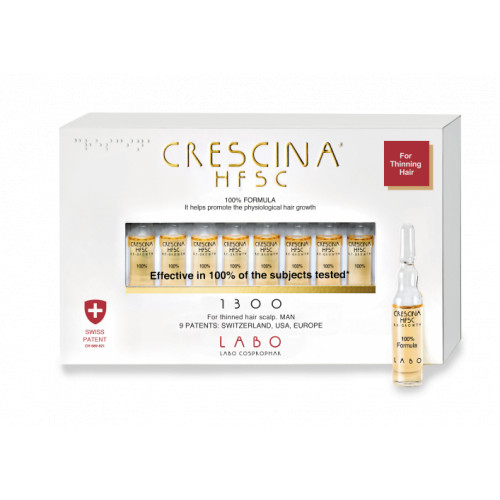 Crescina Re-Growth HFSC 1300 Man Ampulas matu augšanas stimulācijai, vīriešiem 10amp.