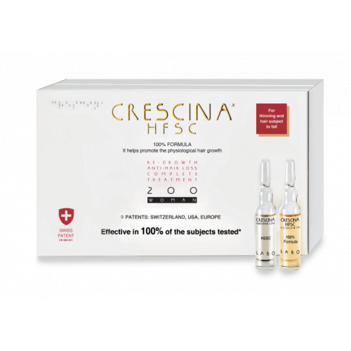 Crescina Re-Growth HFSC 200 Complete Treatment Woman Matu augšanas komplekss sievietēm 20amp. (10+10)