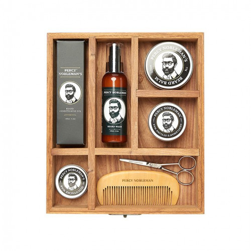 Percy Nobleman Ultimate Grooming Box Bārdas kopšanas komplekts koka kastē Set