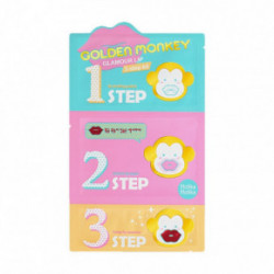 Holika Holika Golden Monkey Glamour Lip 3 Step Kit Trīspakāpju lūpu kopšanas komplekts 1gab.