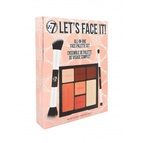 W7 Cosmetics Let's Face It! Face Palette Set Kosmētikas komplekts Komplekts