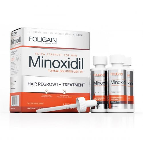 Foligain Minoxidil 5% Hair Regrowth Treatment For Men Matu augšanas stimulators vīriešiem 3 Mēnešiem