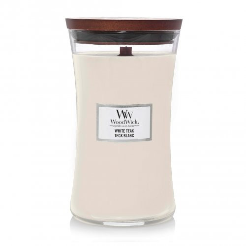 WoodWick White Teak Svece Heartwick