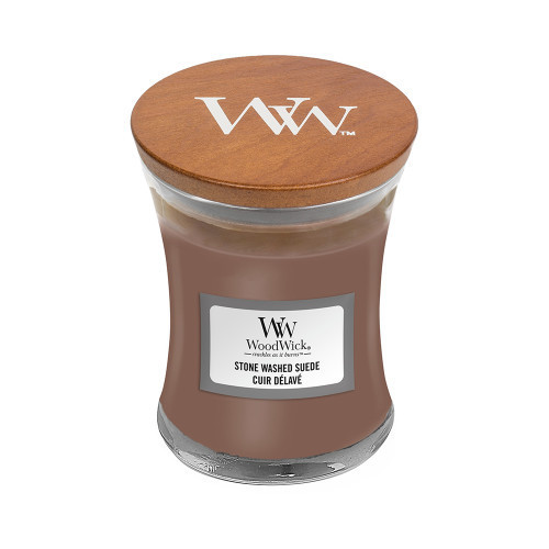 WoodWick Stone Washed Suede Svece Heartwick