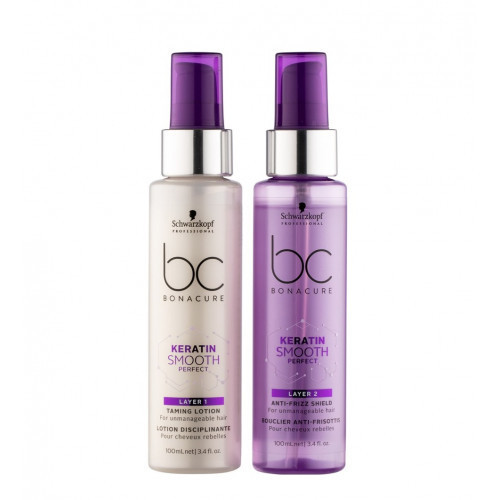 Schwarzkopf Professional BC Keratin Smooth Perfect Duo Layering Kit Divpakāpju līdzeklis matu nogludināšanai 2x100ml