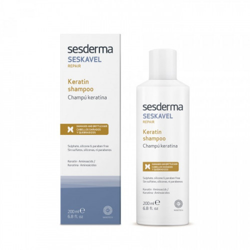 Sesderma Seskavel Repair Keratin Shampoo Šampūns ar keratīnu 200ml