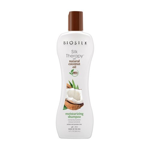 Biosilk Silk Therapy Moisturizing Shampoo Mitrinošs šampūns ar organisko kokosriekstu eļļu 355ml