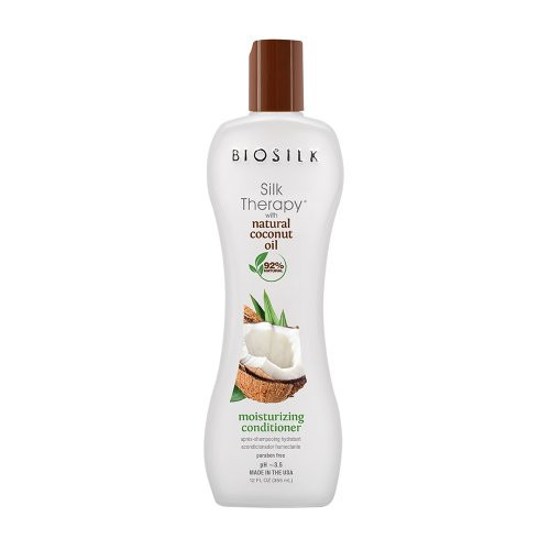 Biosilk Silk Therapy Moisturizing Conditioner Mitrinošs matu kondicionieris ar organisko kokosriekstu eļļu 355ml