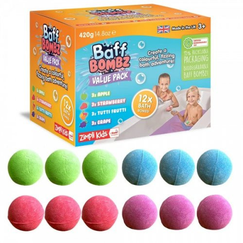 Zimpli Kids BAFF BOMBZ 4 Dažādu vannas istabas bumbu komplekts Mega 20 Pack