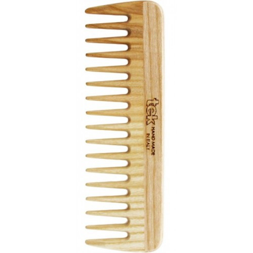 TEK Natural Small Hair Comb with Wide Teeth Matu ķemme ar retiem zobiems Rožinės