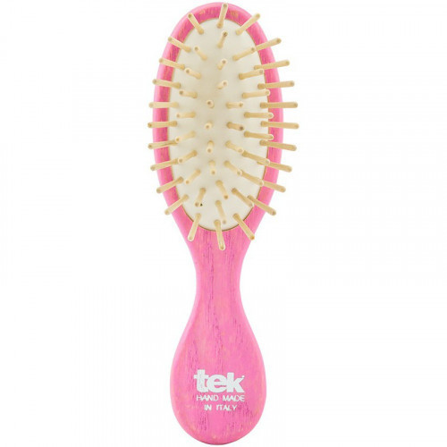 TEK Natural Small Purse Hairbrush Maza, ovālas formas matu suka Sarkans