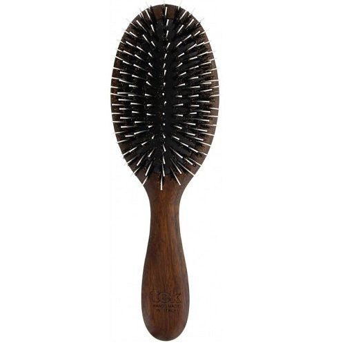 TEK Padouk Wood Oval Hairbrush MP Matu suka ar mežacūkas sariem Gaisma