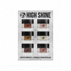 W7 Cosmetics High Shine Metallic Loose Pigment Powder Set Birstošu pigmentētu pūderu komplekts Komplekts