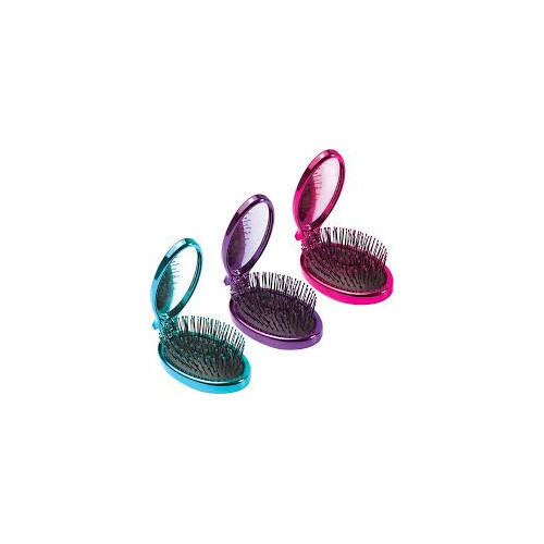 WetBrush Pop & Go Metallic Detangler Brush Salokāma matu suka ar spoguli Purple